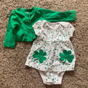 Baby Girl Saint Patrick’s Day Dress and Cardigan